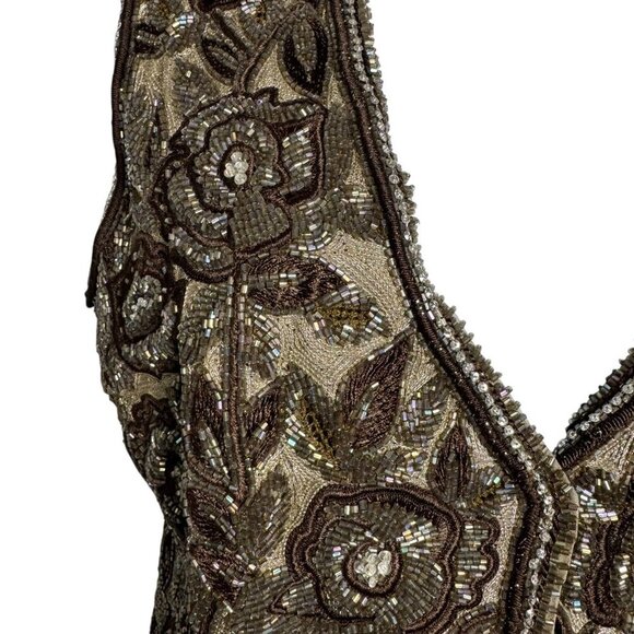 Carolina Herrera Runway silk heavily beaded Vest Top womens size 8 Vintage - Picture 3 of 10